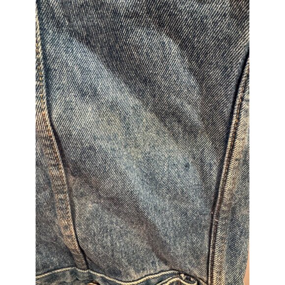 Vintage Denim Jean Jacket Coat Embossed Football Player Graphic X-Large Made USA - Picture 12 of 13